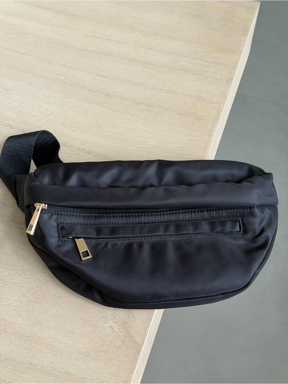 A New Day Black Nylon Fanny Pack